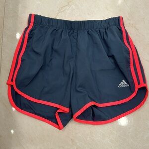 💗Adidas gray and orange run shorts